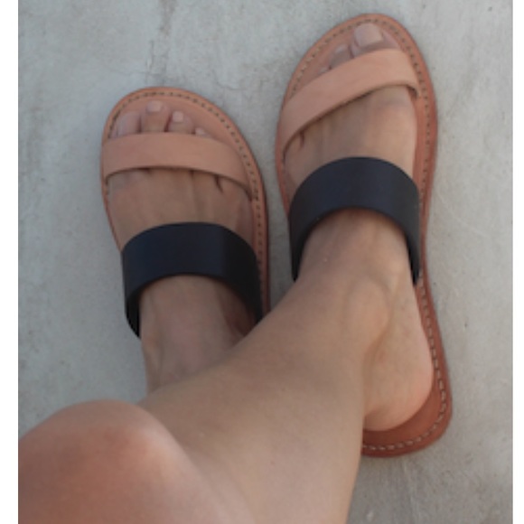 Nude and Black Sandals by James - Picture 2 of 5